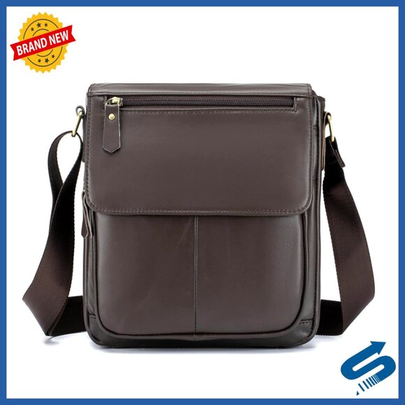 Genuine Leather Messenger Bag Crossbody Satchel Business Travel Work Purse